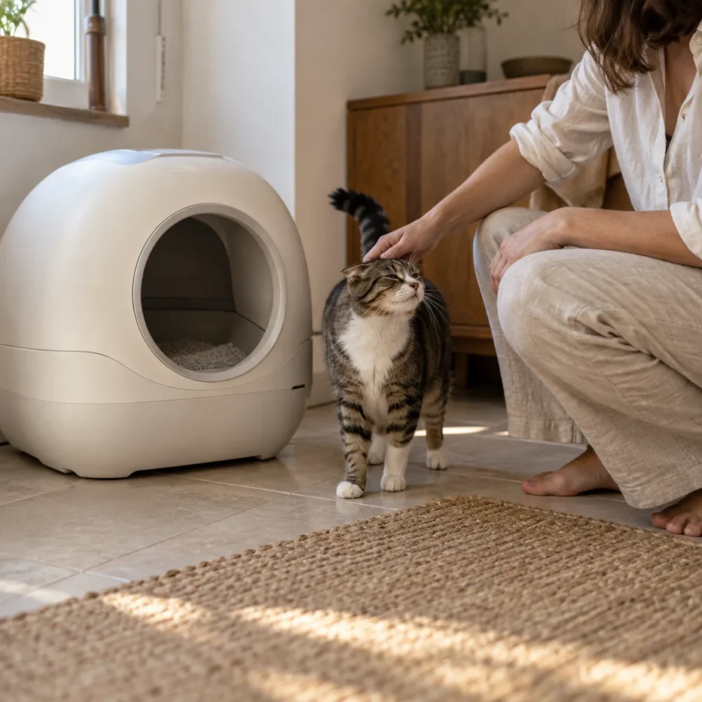 Automatic litter box in use, Self Cleaning Litter Box Picks