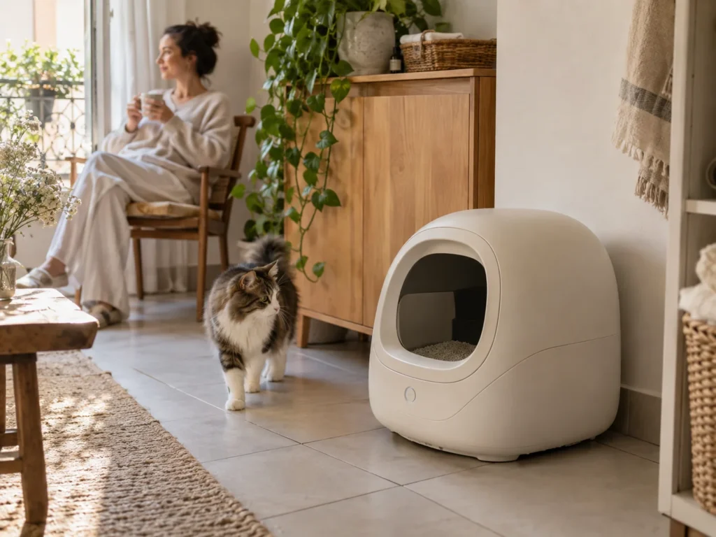 Automatic litter box in use, Self Cleaning Litter Box Picks